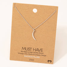 Load image into Gallery viewer, Hammered Crescent Pendant Necklace: Gold
