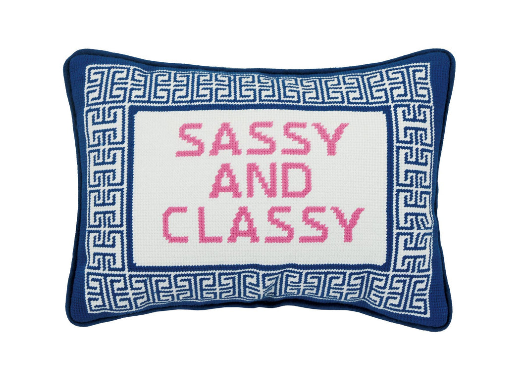 Peking Handicraft - Sassy And Classy Embroidered Needlepoint Pillow
