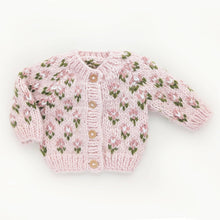 Load image into Gallery viewer, Huggalugs - Bitty Blooms Blush Cardigan Sweater for Baby &amp; Toddler: 0-6 months
