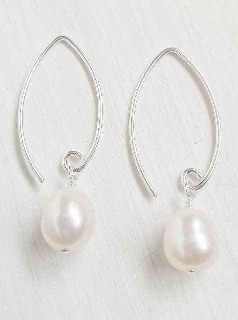 Sosie Designs - Pearl Marquis Earring In White