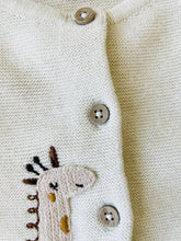 Load image into Gallery viewer, Animal Safari Embroidered Baby Cardigan Sweater (Organic): Natural
