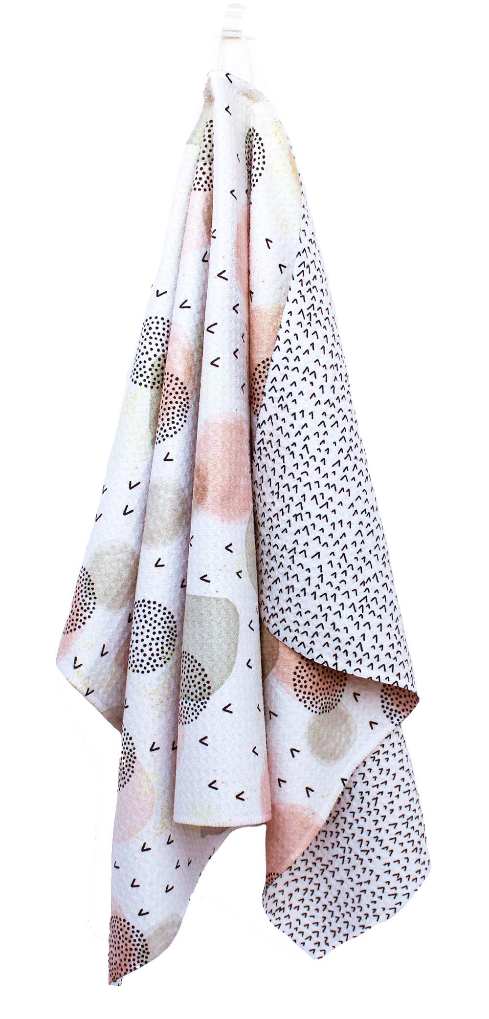 ellembee gift - Pink polka dot shadows | double-sided waffle towels