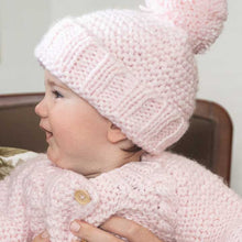 Load image into Gallery viewer, Blush Pink Garter Stitch Beanie Hat: M (6-24 months)
