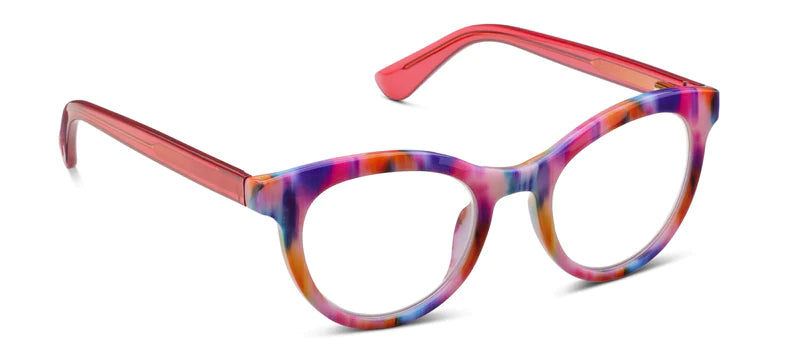 Tribeca in ikat/red Peepers Blue Light Readers