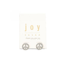 Load image into Gallery viewer, Crystal Peace Sign Stud Earring
