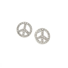 Load image into Gallery viewer, Crystal Peace Sign Stud Earring
