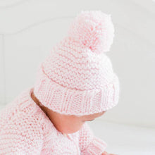 Load image into Gallery viewer, Blush Pink Garter Stitch Beanie Hat: M (6-24 months)
