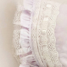 Load image into Gallery viewer, Huggalugs - Girls White Ribbon Bonnet Baby: 0-3 Months
