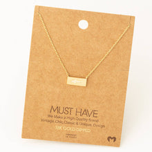 Load image into Gallery viewer, Rectangle Bar Shark Pendant Necklace: Gold
