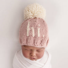 Load image into Gallery viewer, hi. Rosy Hand Knit Beanie Hat: M (6-24 months)
