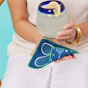 rockflowerpaper - TENNIS Reusable Eco Cocktail Napkins, set of 8