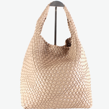 Load image into Gallery viewer, Pretty Persuasions - P23067 Woven Hobo Bag w/Cosmetic Pouch: 01 Black
