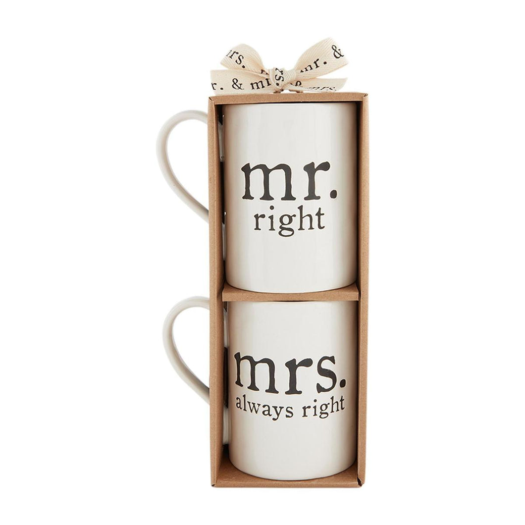 Mr and Mrs Right Mug Set