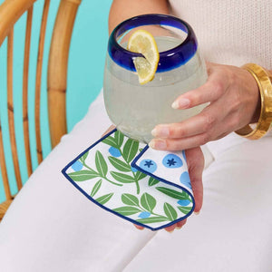 rockflowerpaper - BLUEBERRY MEDLEY Reusable Eco Cocktail Napkins, set of 8