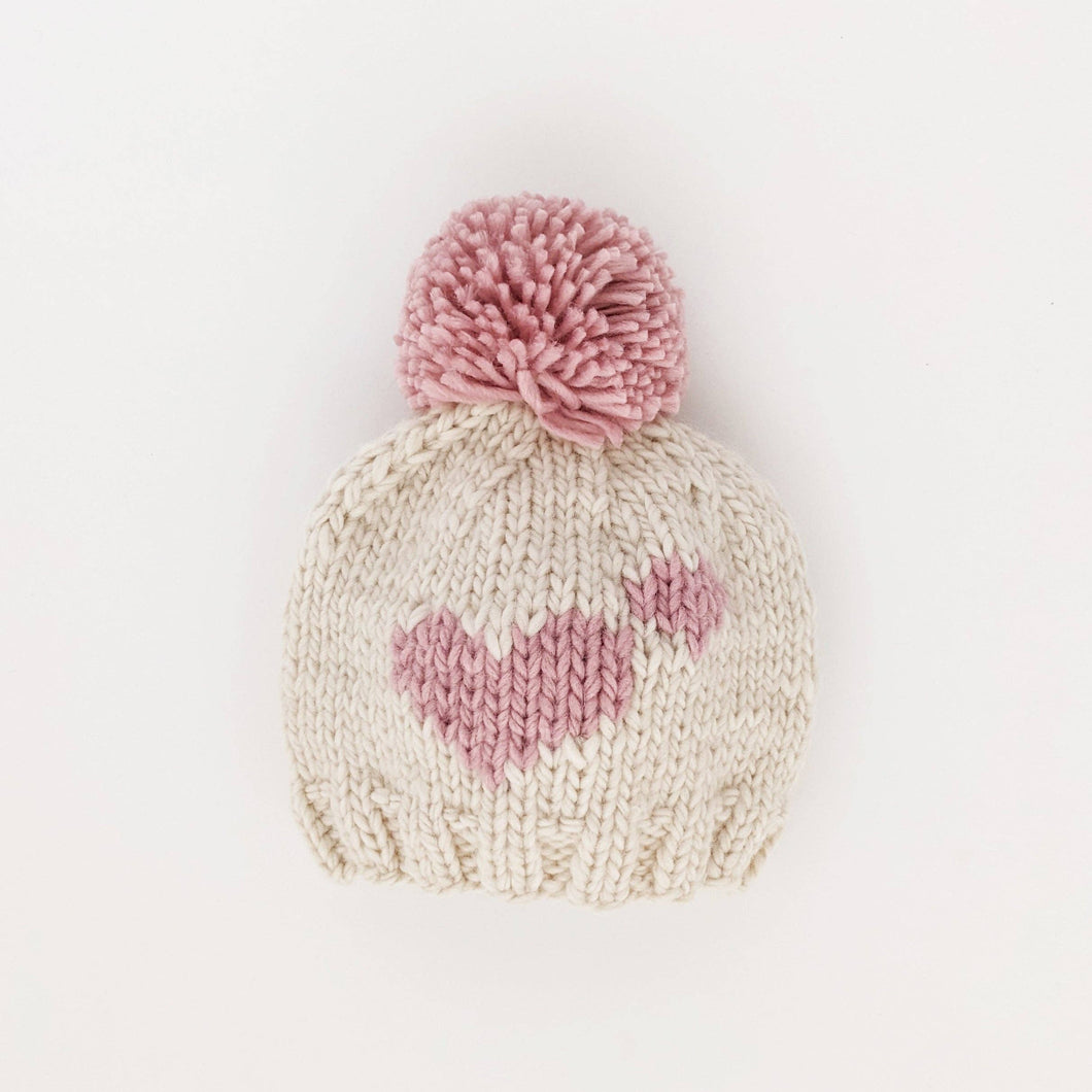 Huggalugs - Sweetheart Knit Beanie Hat Rosy Baby & Kids: S (0-6 months)