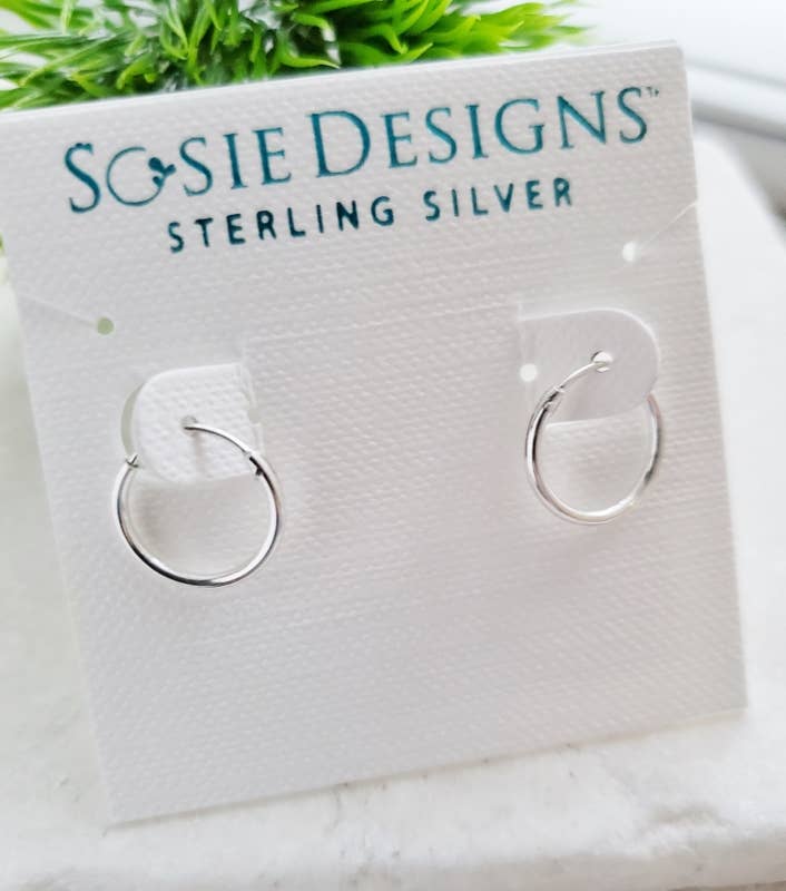 Sosie Designs - Silver Tiny Endless Huggie Hoops