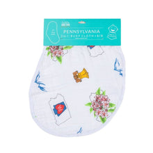 Load image into Gallery viewer, Little Hometown - Pennsylvania Baby: 2-in-1 Burp Cloth and Bib (Unisex)
