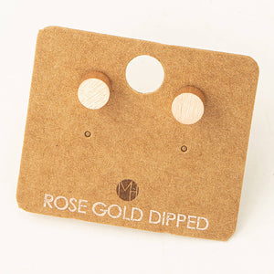 Mini Cylinder Stud Earrings: Gold