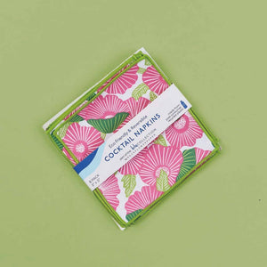 rockflowerpaper - POPPY PAPAVER Reusable Eco Cocktail Napkins, set of 8