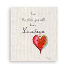 Load image into Gallery viewer, French Graffiti - Love the Place You Call Home with Location: - / Dishtowel
