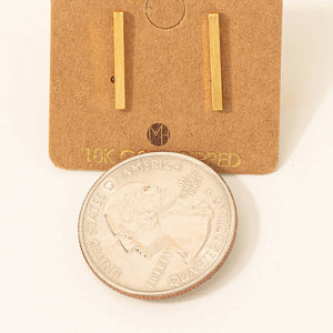 Dainty Bar Stud Earrings: Silver