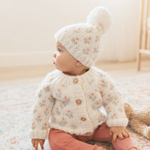 Load image into Gallery viewer, Huggalugs - Bitty Blooms White Cardigan Sweater Baby &amp; Toddler: 12-18 months
