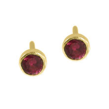 Load image into Gallery viewer, Plata - Birthstone  Stud Earrings: Gold Plated / 3/16&quot; (5 mm) / NOV
