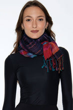 Load image into Gallery viewer, Sevya Handmade - Kalya Wool &amp; Cotton Shawl: Black &amp; Silver
