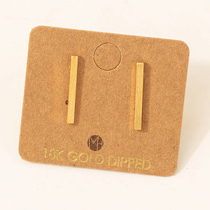 Dainty Bar Stud Earrings: Silver