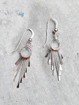 Sosie Designs - Silver Paddle Fringe Earrings