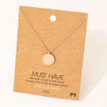 Load image into Gallery viewer, Etched Mountain Coin Pendant Necklace: Gold
