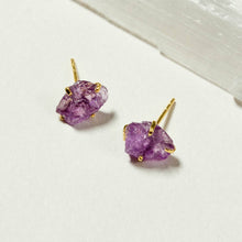 Load image into Gallery viewer, Luna Norte - Raw Beauty Post Earrings- Genuine Stone: Moonstone

