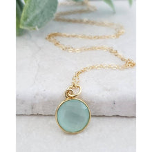 Load image into Gallery viewer, Sosie Designs - Gold Aqua Chalcedony Necklace
