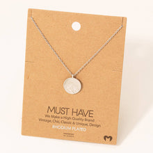 Load image into Gallery viewer, Etched Mountain Coin Pendant Necklace: Silver
