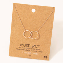 Load image into Gallery viewer, Metallic Dual Circle Pendant Necklace: Gold
