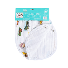 Load image into Gallery viewer, Little Hometown - Pittsburgh Baby:  2-in-1 Burp Cloth and Bib (Unisex)
