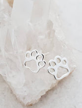 Load image into Gallery viewer, Sosie Designs - Sterling Silver Dog Paw Studs (8x7 mm)
