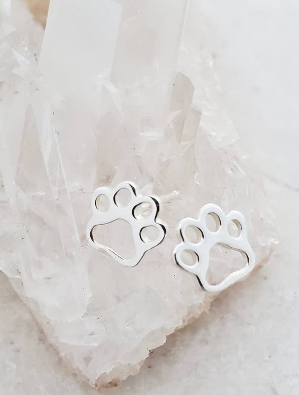 Sosie Designs - Sterling Silver Dog Paw Studs (8x7 mm)