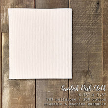 Load image into Gallery viewer, Indigo Tangerine - Postmark Stamp City/State/Zip - Custom Swedish Dish Cloth
