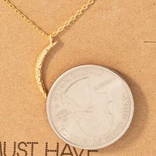 Load image into Gallery viewer, Hammered Crescent Pendant Necklace: Gold
