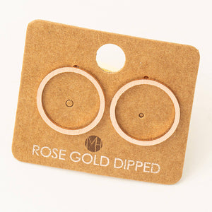 Circular Cut Out Stud Earrings: Gold