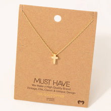 Load image into Gallery viewer, Dainty Mini Cross Pendant Necklace: Gold
