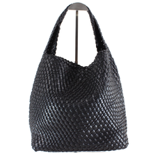 Load image into Gallery viewer, Pretty Persuasions - P23067 Woven Hobo Bag w/Cosmetic Pouch: 01 Black

