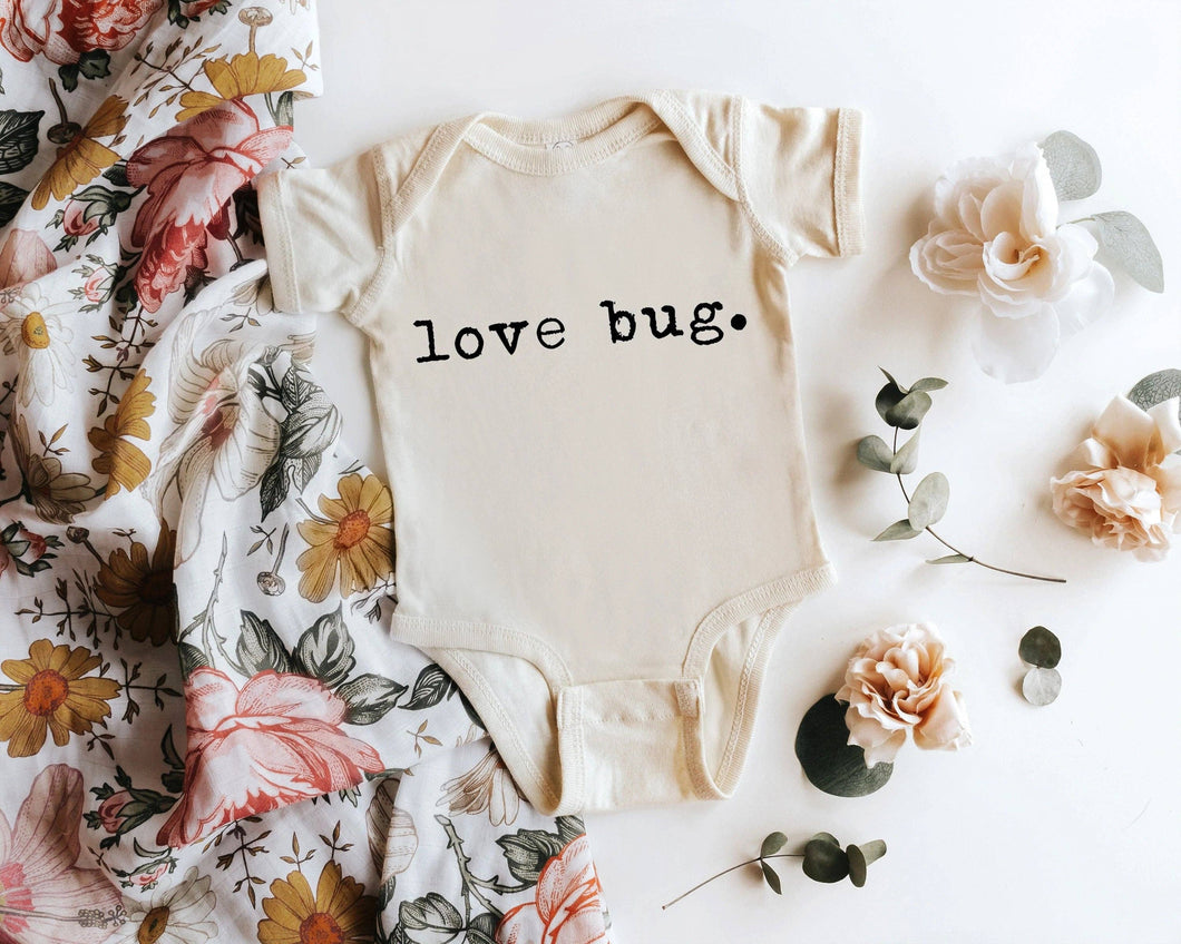 Wildflowers + Cotton - Love Bug | 100% Cotton Baby Bodysuit or Tee: 6m onesie