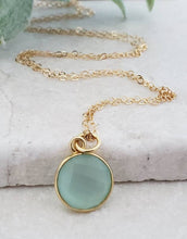 Load image into Gallery viewer, Sosie Designs - Gold Aqua Chalcedony Necklace
