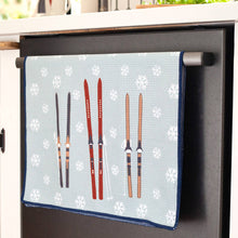 Load image into Gallery viewer, rockflowerpaper - NORDIC SKI blu Kitchen Tea Towel
