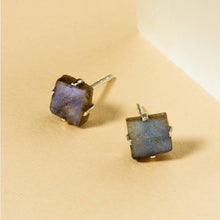 Load image into Gallery viewer, Luna Norte - Raw Beauty Post Earrings- Genuine Stone: Moonstone
