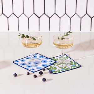 rockflowerpaper - BLUEBERRY MEDLEY Reusable Eco Cocktail Napkins, set of 8
