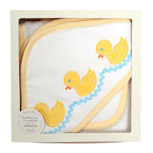 Yellow Duck Hooded Towel and Washcloth Set