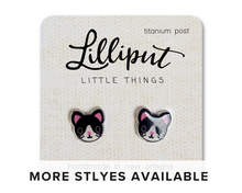 Load image into Gallery viewer, Lilliput Little Things - Kitty Cat Earrings: Tuxedo
